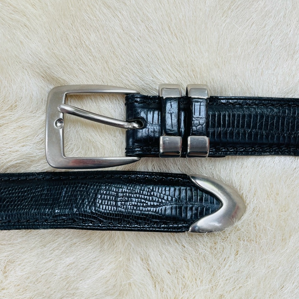 Western Style Black Leather Belt